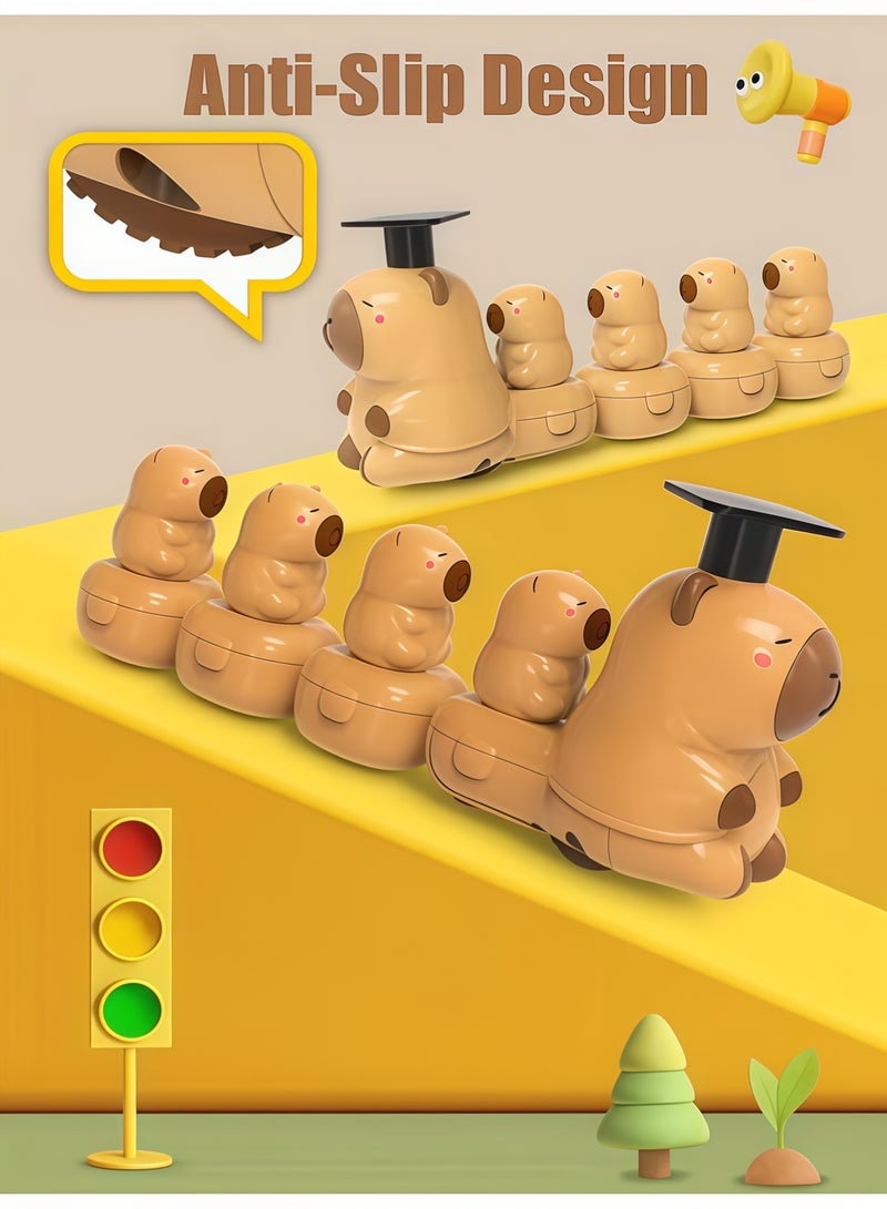capybara Press and Go Car Toys,Capybara Press-and-Go Car Toys,Cartoon Inertia Sliding Toys,Fun Forest Animal Pressure Car,Battery-Free Press Mechanism | Long-Distance Gliding | Soft Rubber Wheels Anti-Slip & Durable,Best Gifts for Boys and  Grils,For Toddlers 1+ - Image 5